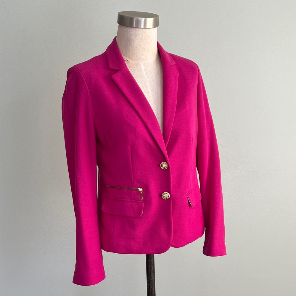 Chico's Vibrant Blazer with Gold Accents